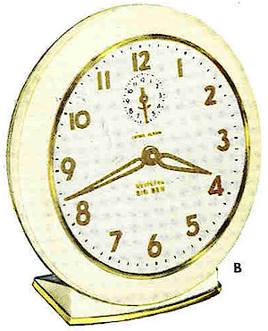 Westclox Big Ben Style 6 Chime Alarm Ivory Luminous. Westclox, Canada ca. 1954 Catalog -> 4
