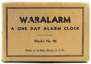 Westclox Waralarm Ivory Metal Case. Box Logo End