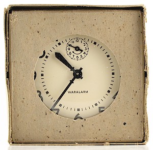 Westclox Waralarm Ivory Metal Case. Clock/Box