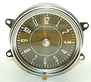 Westclox Round 5 Inch Front Wind Auto Clock. Chrome bezel, black body.