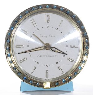 Westclox Baby Ben Sequin Style 7 Turquoise Radial Numerals