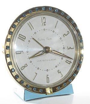 Westclox Baby Ben Sequin Style 7 Turquoise Radial Numerals