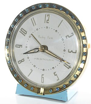 Westclox Baby Ben Sequin Style 7 Turquoise Radial Numerals