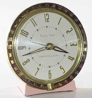 Westclox Baby Ben Sequin Style 7 Pink Radial Numerals