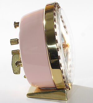 Westclox Baby Ben Deluxe Style 7 Pink Back Sequin Brass Base