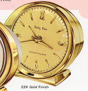 Westclox Baby Ben Deluxe Style 8 22k Gold Luminous. Westclox 1965 - 66 Catalog. -> 3