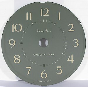 Westclox Baby Ben Style 8 Fashion Brite Shaded Avocado. Painted dial