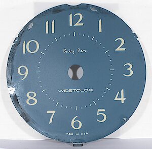 Westclox Baby Ben Style 8 Fashion Brite Shaded Wedgewood Blue. Painted dial