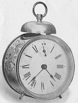 Westclox Heraldic Enameled Alarm. 1903 Western Clock Mfg. Co. Catalog -> 6
