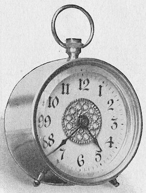 Westclox La Sallita Style 1 Nickel Ivory Dial Gilt Center. 1903 Western Clock Mfg. Co. Catalog -> 12