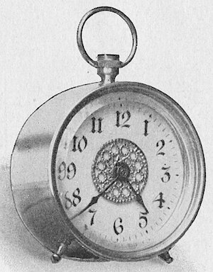 Westclox La Sallita Style 1 Nickel White Dial Gilt Center. 1903 Western Clock Mfg. Co. Catalog -> 12