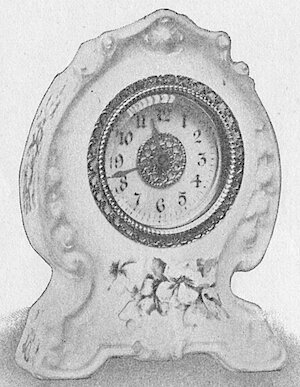 Westclox Porcelain Spade Shape Blue. 1903 Western Clock Mfg. Co. Catalog -> 22