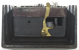 Westclox F W Gunmetal. Early form of alarm shutoff lever