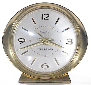 Westclox Baby Ben Deluxe Style 8 Florentine Silver Luminous Brass Bezel And Base