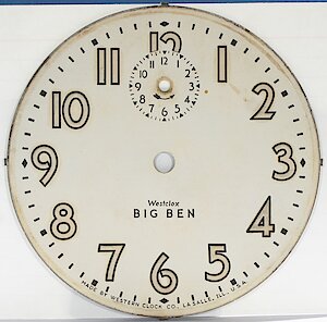 Westclox Big Ben Style 3 Chime Alarm Butler Finish Luminous