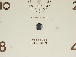 Westclox Big Ben Style 6 Chime Alarm Ivory Plain