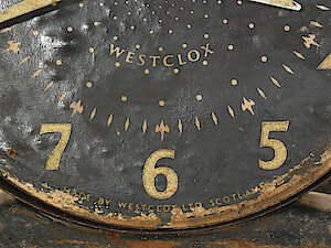 Westclox Scotland Sleepmeter Stars Dial Black. MADE BY WESTCLOX LTD SCOTLAND