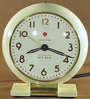 Westclox Big Ben Style 5a Electric Chime Alarm Ivory Plain