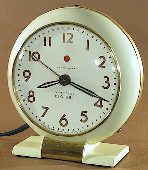 Westclox Big Ben Style 5a Electric Chime Alarm Ivory Plain