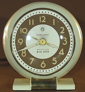 Westclox Big Ben Style 5a Electric Chime Alarm Ivory Luminous