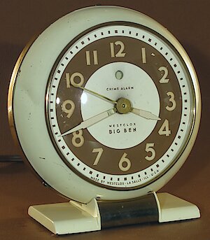 Westclox Big Ben Style 5a Electric Chime Alarm Ivory Luminous