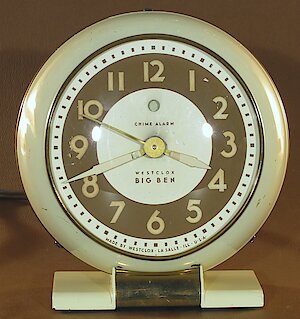 Westclox Big Ben Style 5a Electric Chime Alarm Ivory Luminous