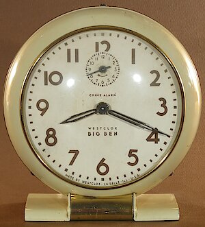 Westclox Big Ben Style 5 Chime Alarm Ivory Plain