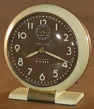 Westclox Big Ben Style 5 Chime Alarm Ivory Luminous