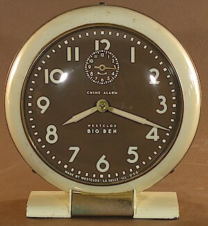 Westclox Big Ben Style 5 Chime Alarm Ivory Luminous