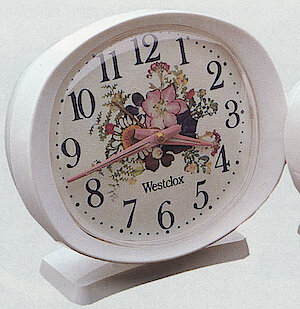 Westclox Lady Ben Pressed Flower Big Ben Style 9 White. Westclox and Seth Thomas 1990 Catalog -> 1