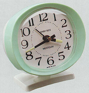 Westclox Baby Ben Style 9 White Light Green Luminous. Westclox and Seth Thomas 1990 Catalog -> 3