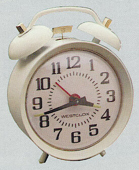 Westclox Twin Bell Keywound Babybelle White. Westclox and Seth Thomas 1990 Catalog -> 4