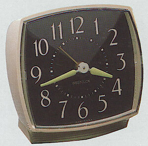 Westclox Bonus Almond With Brown Dial. Westclox and Seth Thomas 1990 Catalog -> 7