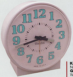 Westclox Great Time Keywound White With White Dial. Westclox and Seth Thomas 1990 Catalog -> 8