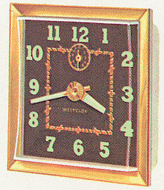 Westclox Spur Style 2 Antique White Luminous. Westclox 1960 Keywound and Electric Clocks Catalog -> 3