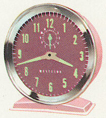 Westclox Fawn Style 1 Pink Luminous. Westclox 1960 Keywound and Electric Clocks Catalog -> 3