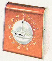 Westclox Lookout Portable Timer Copper. Westclox 1960 Keywound and Electric Clocks Catalog -> 4