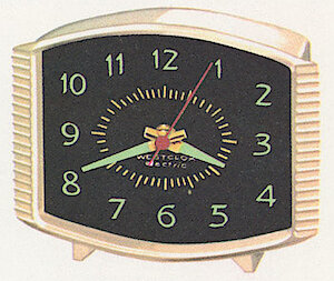 Westclox Dash Antique White Luminous. Westclox 1960 Keywound and Electric Clocks Catalog -> 5