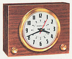 Westclox Brucewood Mahogany Plain. Westclox 1960 Keywound and Electric Clocks Catalog -> 6