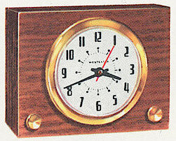 Westclox Brucewood Mahogany Luminous. Westclox 1960 Keywound and Electric Clocks Catalog -> 6