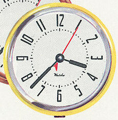 Westclox Spice Yellow. Westclox 1960 Keywound and Electric Clocks Catalog -> 7