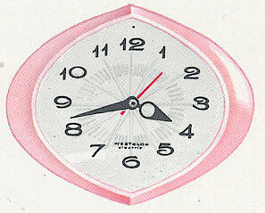 Westclox Sonnet Electric Wall Clock White. Westclox 1960 Keywound and Electric Clocks Catalog -> 7