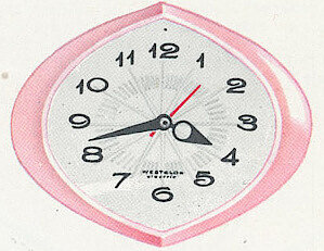 Westclox Sonnet Electric Wall Clock Yellow. Westclox 1960 Keywound and Electric Clocks Catalog -> 7
