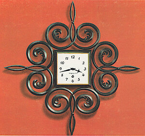 Westclox Scroll Electric Wall Clock Black. Westclox 1960 Keywound and Electric Clocks Catalog -> 8