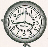 Westclox Round Electric Wall Clock Ivory. Michigan Hardware 1938 -> 667