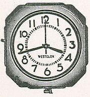 Westclox Electric Wall Clock Green. Michigan Hardware 1938 -> 667