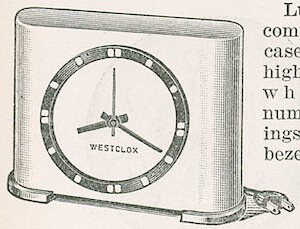 Westclox Ben Franklin Ivory. Michigan Hardware 1938 -> 668
