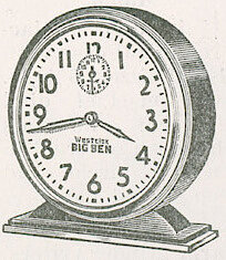 Westclox Big Ben Style 4 Chime Alarm Black Plain. Michigan Hardware 1938 -> 668