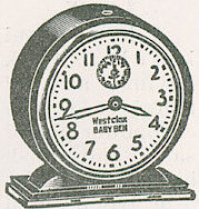Westclox Baby Ben Style 4 Black Plain. Michigan Hardware 1938 -> 668