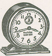 Westclox Baby Ben Style 4 Black Luminous. Michigan Hardware 1938 -> 668